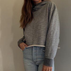 Rag & Bone Gray Cropped Hoodie